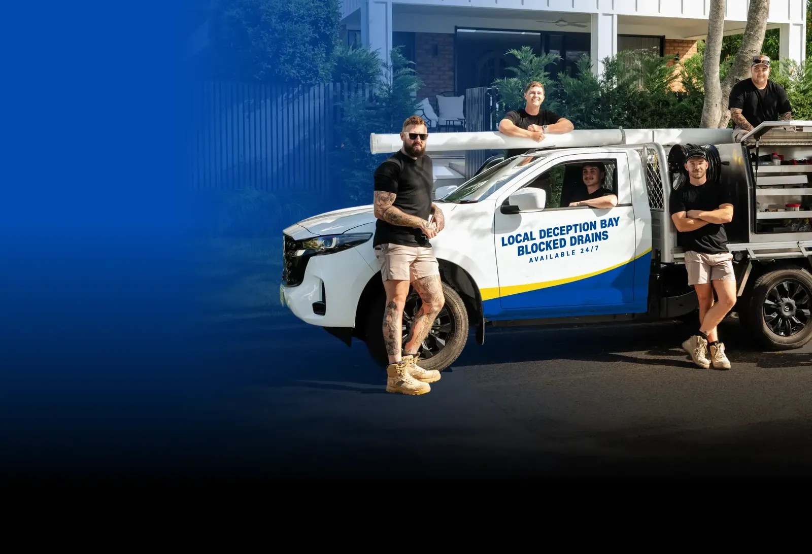 Local Deception Bay Blocked Drains team with the ute